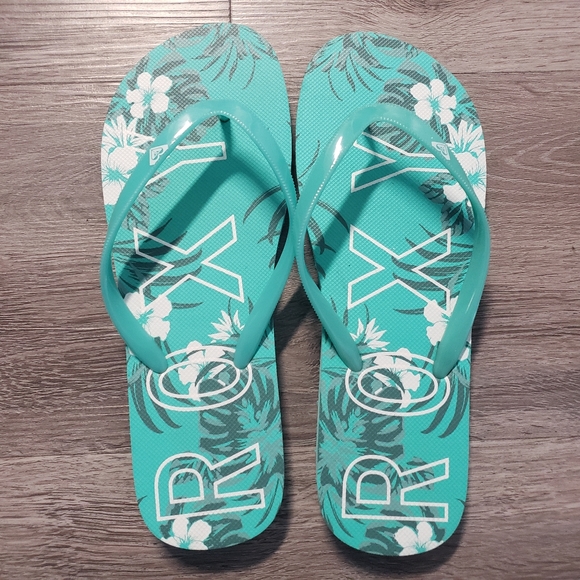Roxy Shoes - Roxy Starfish V Teal Flip Flops Women's Size 7